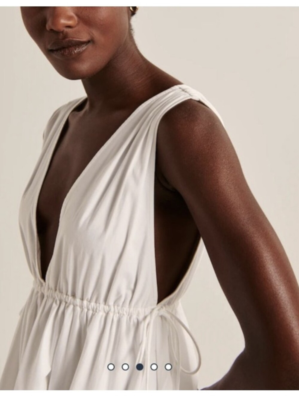 NWT Abercrombie & Fitch White Tie-Back Summer Dress Size Large - Picture 2 of 6